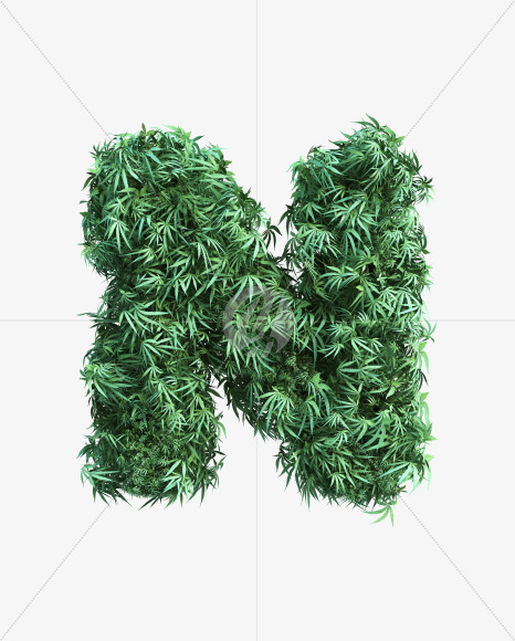 cannabis_letter_N from Cannabis Font on Yellow Images Creative Fonts - S49618