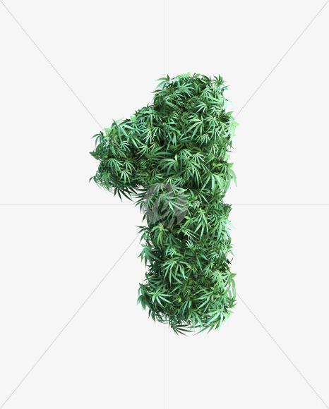 cannabis_number_01 from Cannabis Font on Yellow Images Creative Fonts - S49658