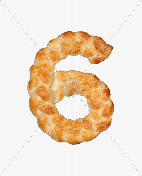 6 from Pastry braid alphabet on Yellow Images Creative Fonts - S49703