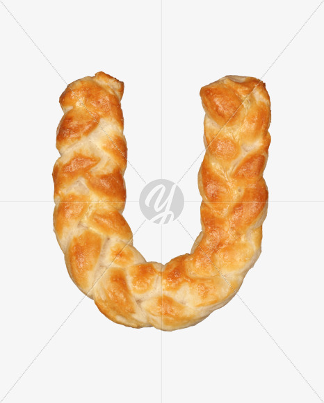 Letter u from Pastry braid alphabet on Yellow Images Creative Fonts - S49692