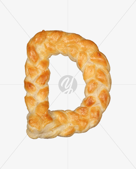 Letter d from Pastry braid alphabet on Yellow Images Creative Fonts - S49675