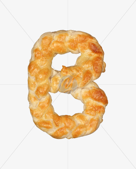 Letter b from Pastry braid alphabet on Yellow Images Creative Fonts - S49673