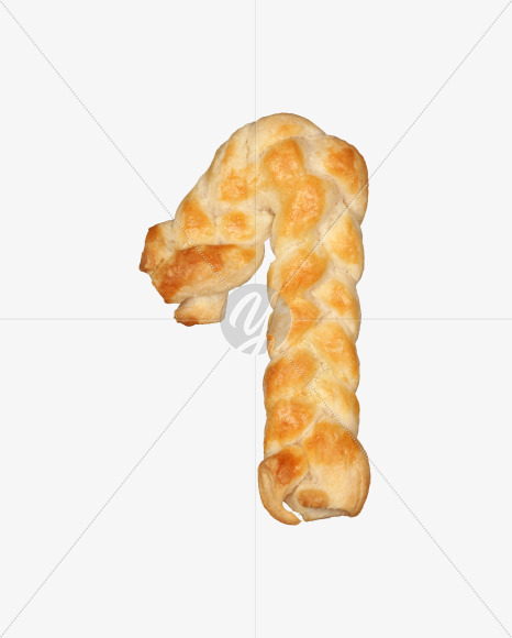 1 from Pastry braid alphabet on Yellow Images Creative Fonts - S49698