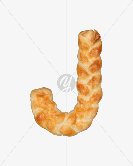 Letter j from Pastry braid alphabet on Yellow Images Creative Fonts - S49681