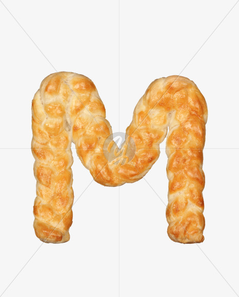 Letter m from Pastry braid alphabet on Yellow Images Creative Fonts - S49684