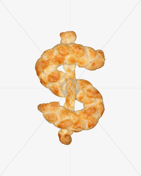 $ from Pastry braid alphabet on Yellow Images Creative Fonts - S49711