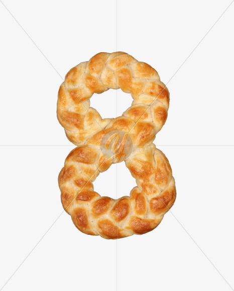 8 from Pastry braid alphabet on Yellow Images Creative Fonts - S49705