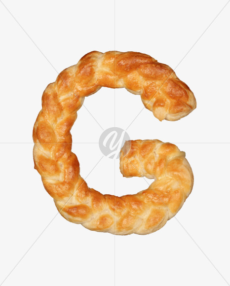 Letter g from Pastry braid alphabet on Yellow Images Creative Fonts - S49678