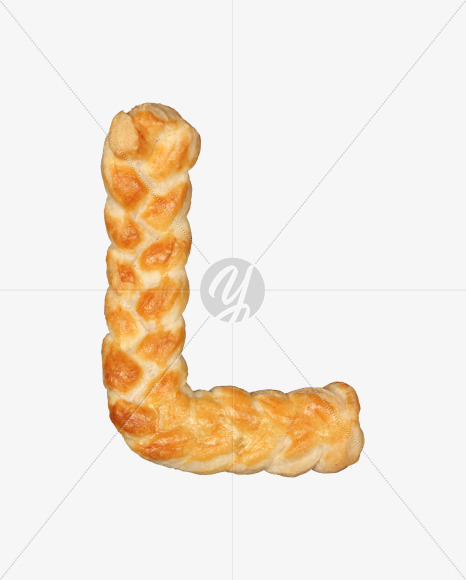 Letter l from Pastry braid alphabet on Yellow Images Creative Fonts - S49683