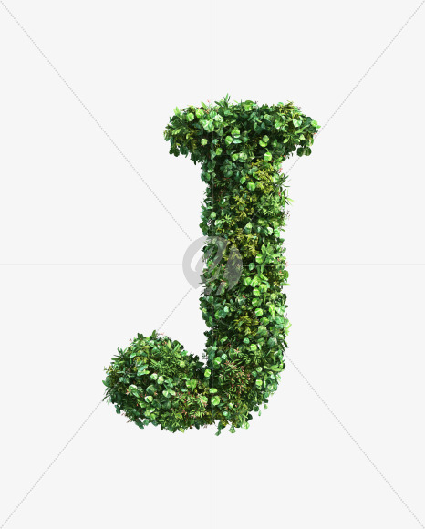 green_plant_J from Vertical Garden Font Set 2 on Yellow Images Creative Fonts - S49740