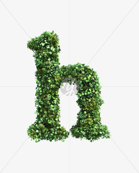 green_plant_lowercase_h from Vertical Garden Font Set 2 on Yellow Images Creative Fonts - S49750