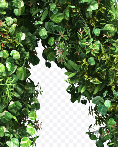 green_plant_N from Vertical Garden Font Set 2 on Yellow Images Creative Fonts - S49770