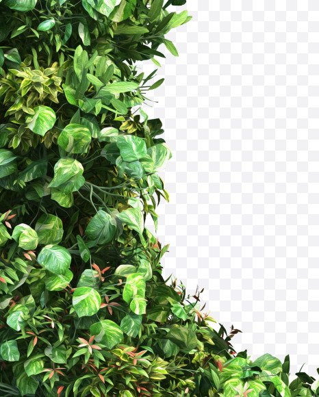 green_plant_U from Vertical Garden Font Set 2 on Yellow Images Creative Fonts - S49777