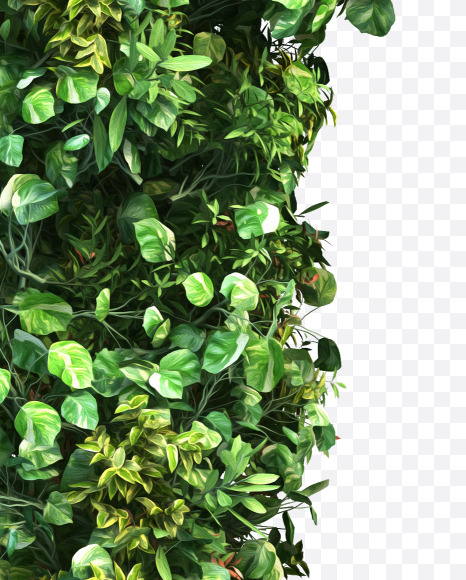 green_plant_lowercase_n from Vertical Garden Font Set 2 on Yellow Images Creative Fonts - S49756