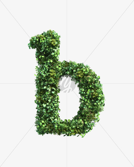 green_plant_lowercase_b from Vertical Garden Font Set 2 on Yellow Images Creative Fonts - S49744