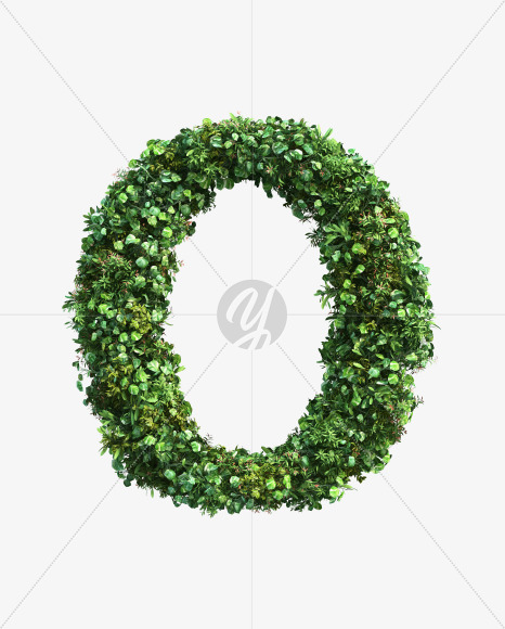 green_plant_O from Vertical Garden Font Set 2 on Yellow Images Creative Fonts - S49771