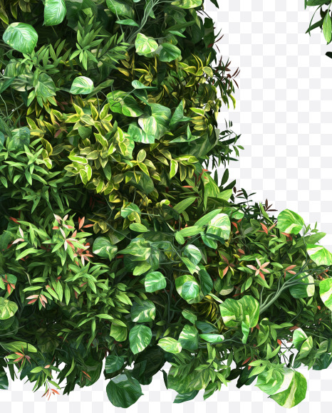 green_plant_R from Vertical Garden Font Set 2 on Yellow Images Creative Fonts - S49774