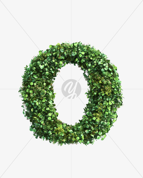 green_plant_lowercase_o from Vertical Garden Font Set 2 on Yellow Images Creative Fonts - S49757