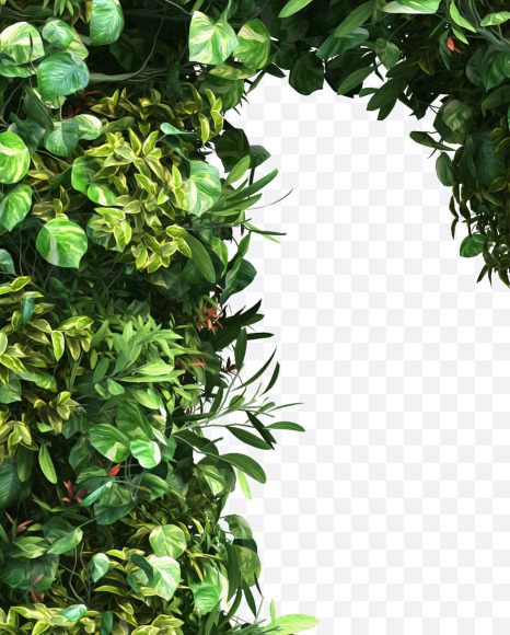 green_plant_T from Vertical Garden Font Set 2 on Yellow Images Creative Fonts - S49776