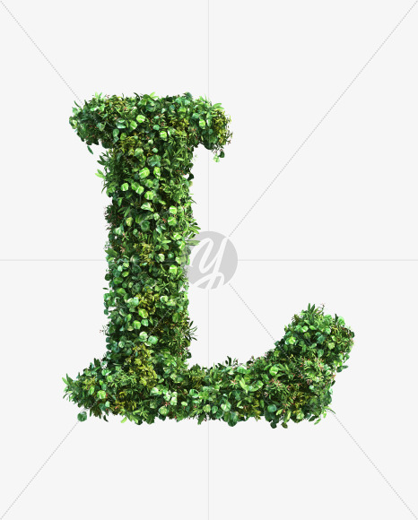 green_plant_L from Vertical Garden Font Set 2 on Yellow Images Creative Fonts - S49742