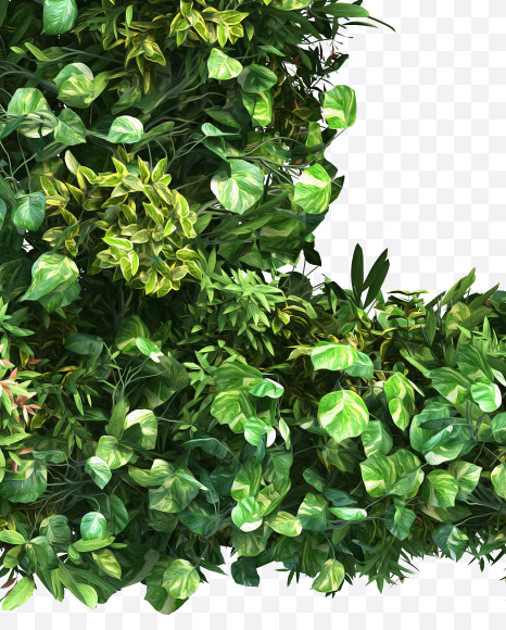 green_plant_E from Vertical Garden Font Set 2 on Yellow Images Creative Fonts - S49735