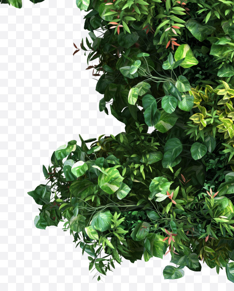 green_plant_A from Vertical Garden Font Set 2 on Yellow Images Creative Fonts - S49731