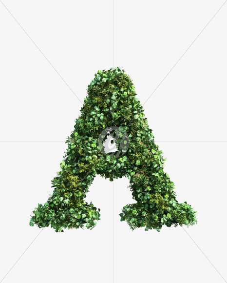 green_plant_A from Vertical Garden Font Set 2 on Yellow Images Creative Fonts - S49731