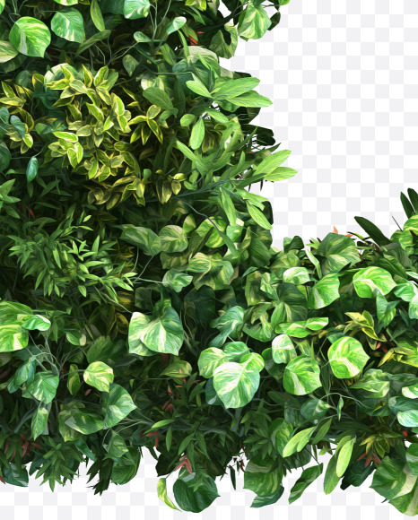 green_plant_D from Vertical Garden Font Set 2 on Yellow Images Creative Fonts - S49734