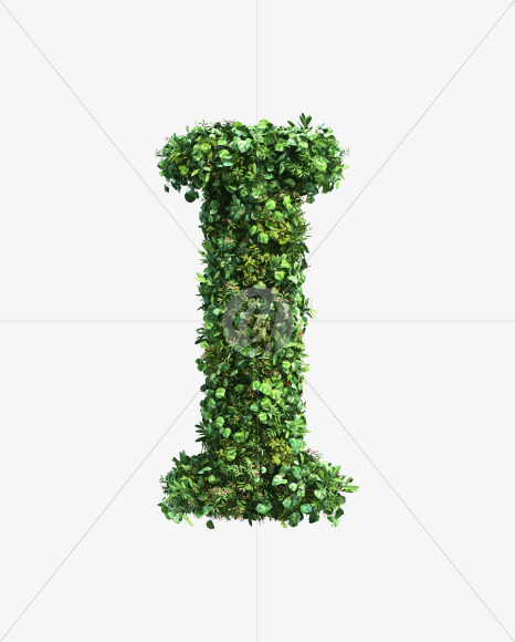 green_plant_I from Vertical Garden Font Set 2 on Yellow Images Creative Fonts - S49739