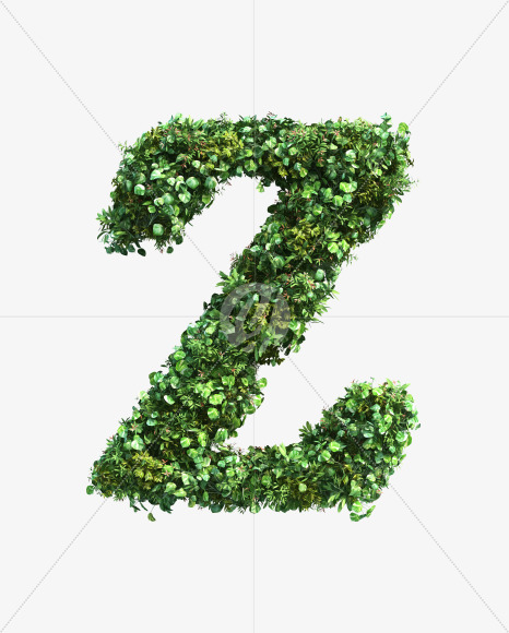 green_plant_Z from Vertical Garden Font Set 2 on Yellow Images Creative Fonts - S49782