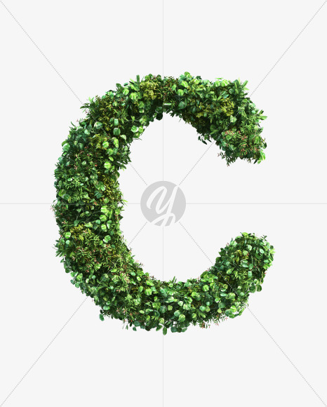 green_plant_C from Vertical Garden Font Set 2 on Yellow Images Creative Fonts - S49733