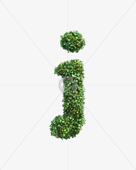 green_plant_lowercase_j from Vertical Garden Font Set 2 on Yellow Images Creative Fonts - S49752