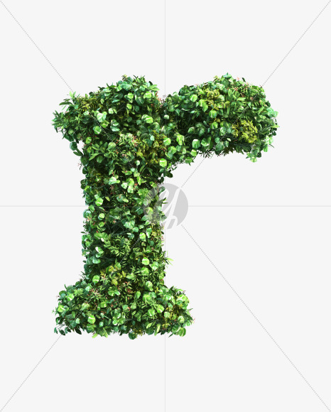 green_plant_lowercase_r from Vertical Garden Font Set 2 on Yellow Images Creative Fonts - S49760