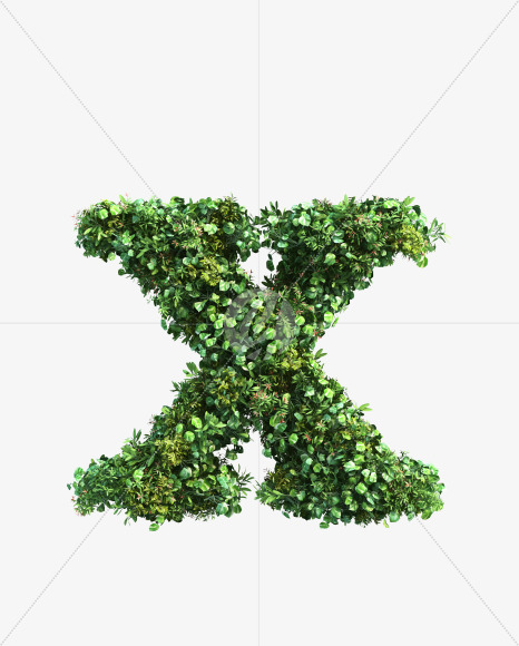 green_plant_lowercase_x from Vertical Garden Font Set 2 on Yellow Images Creative Fonts - S49766