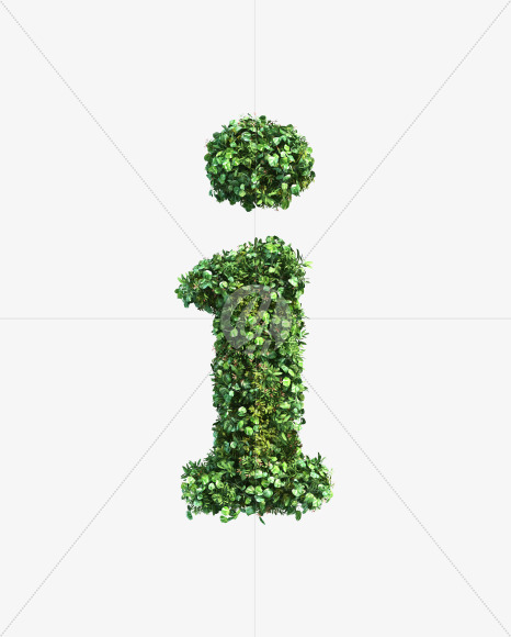 green_plant_lowercase_i from Vertical Garden Font Set 2 on Yellow Images Creative Fonts - S49751