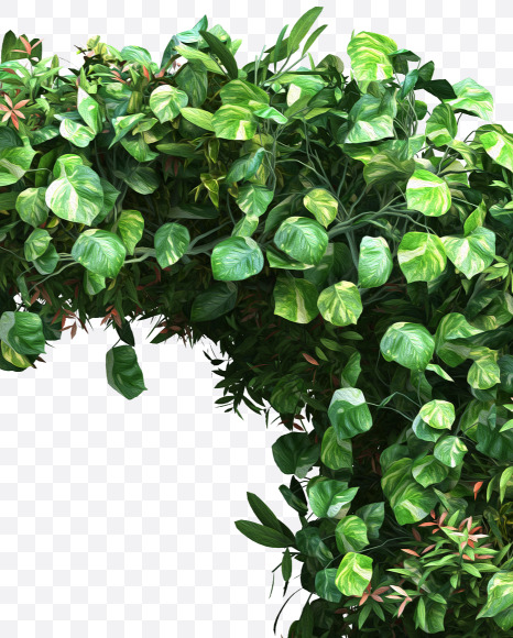 green_plant_P from Vertical Garden Font Set 2 on Yellow Images Creative Fonts - S49772