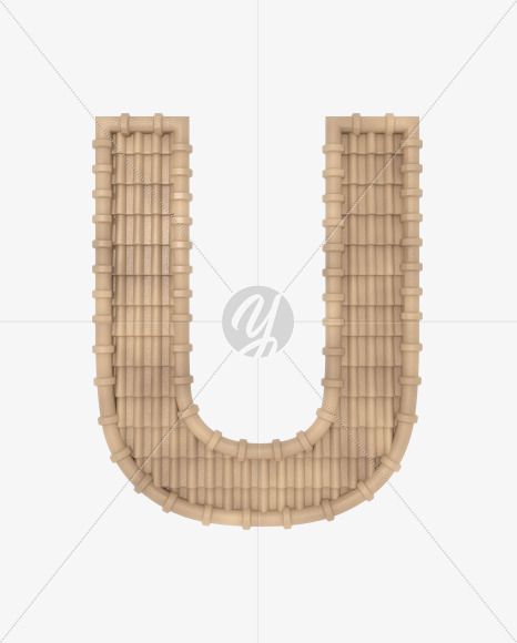 U-uppercase from Roofing fonts on Yellow Images Creative Fonts - S49814