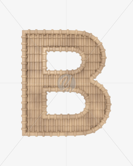 B-uppercase from Roofing fonts on Yellow Images Creative Fonts - S49828