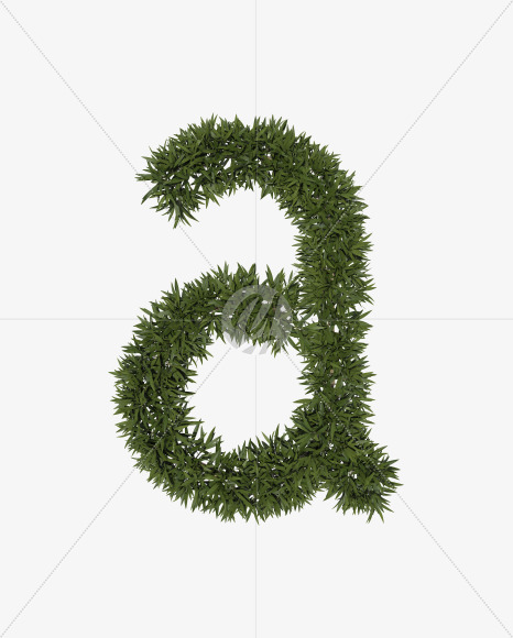 Lowercase-a from Sharp pointed shrub alphabet on Yellow Images Creative Fonts - S49900