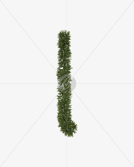 Lowercase-l from Sharp pointed shrub alphabet on Yellow Images Creative Fonts - S49911