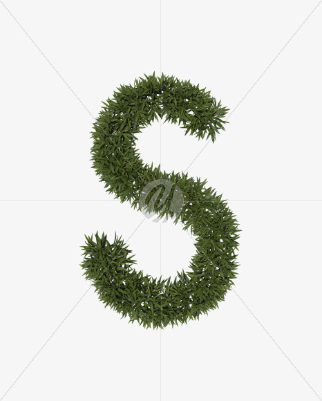 Lowercase-s from Sharp pointed shrub alphabet on Yellow Images Creative Fonts - S49918