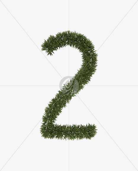 Two from Sharp pointed shrub alphabet on Yellow Images Creative Fonts - S49946