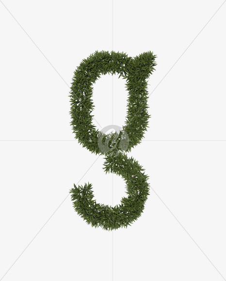 Lowercase-g from Sharp pointed shrub alphabet on Yellow Images Creative Fonts - S49906