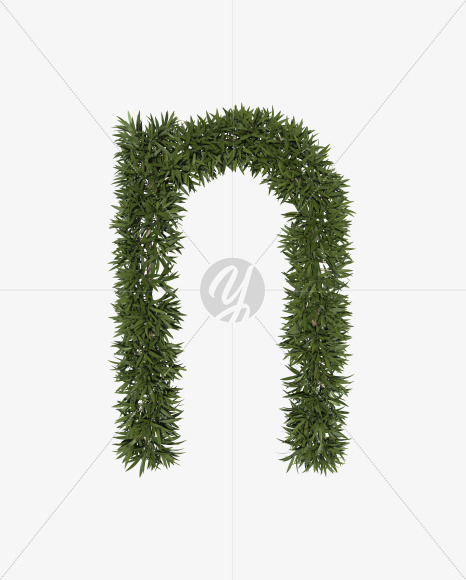 Lowercase-n from Sharp pointed shrub alphabet on Yellow Images Creative Fonts - S49913