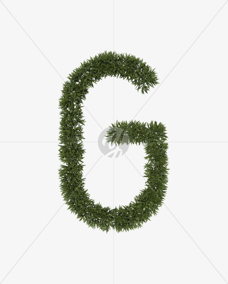 Uppercase-G from Sharp pointed shrub alphabet on Yellow Images Creative Fonts - S49953