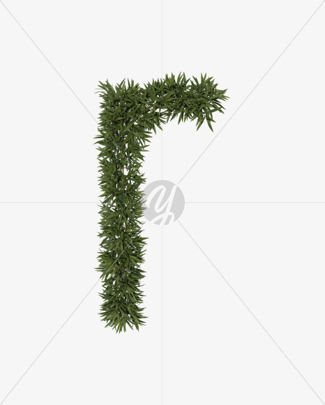 Lowercase-r from Sharp pointed shrub alphabet on Yellow Images Creative Fonts - S49917