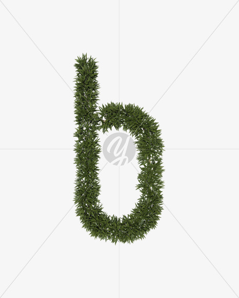 Lowercase-b from Sharp pointed shrub alphabet on Yellow Images Creative Fonts - S49901