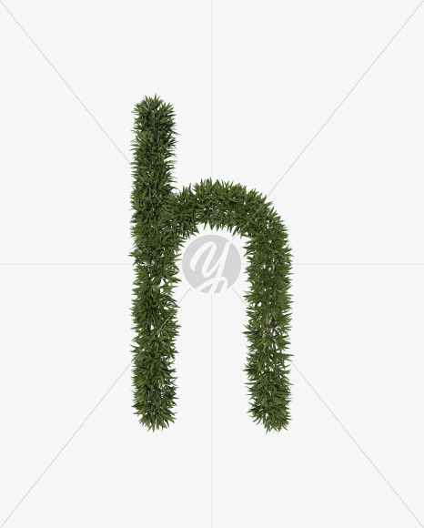 Lowercase-h from Sharp pointed shrub alphabet on Yellow Images Creative Fonts - S49907