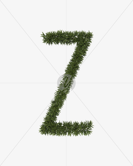 Uppercase-Z from Sharp pointed shrub alphabet on Yellow Images Creative Fonts - S49972