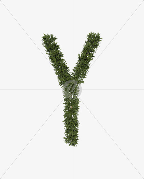 Uppercase-Y from Sharp pointed shrub alphabet on Yellow Images Creative Fonts - S49971